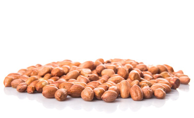 Groundnut or peanut over white background