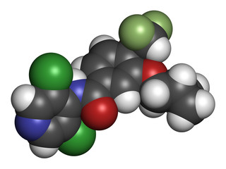 Roflumilast COPD drug molecule (PDE4 inhibitor).