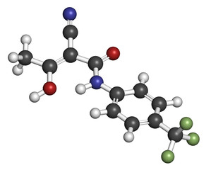 Teriflunomide multiple sclerosis (MS) drug molecule