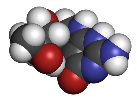 Tetrahydrobiopterin (sapropterin) phenylketonuria drug molecule