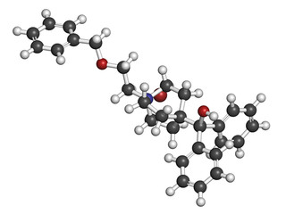 Umeclidinium bromide COPD drug molecule. 