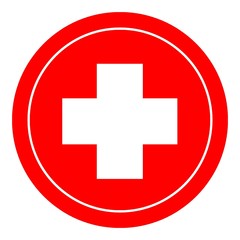 Croix rouge dans un panneau