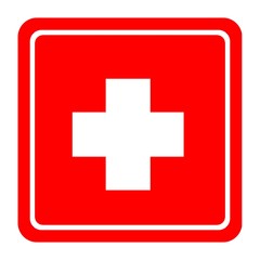 Croix rouge dans un panneau