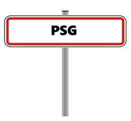 PSG dans un panneau de ville