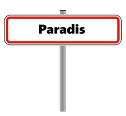 Paradis dans un panneau de ville