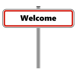 Welcome dans un panneau de ville