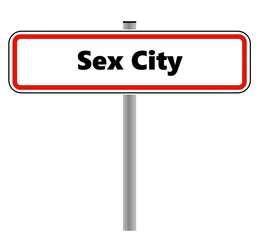 Sex City dans un panneau de ville