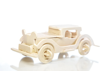 Old retro toy wooden car