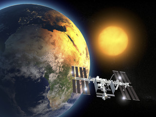 Iss, Stazione Spaziale Internazionale, orbita terra, spazio © Naeblys