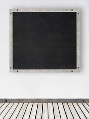 Fototapeta premium white stucco wall with chalkboard