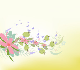 spring with Flower background Designs