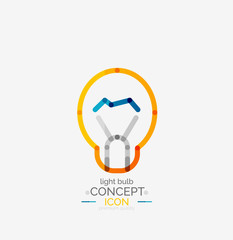 Light bulb minimal design logo