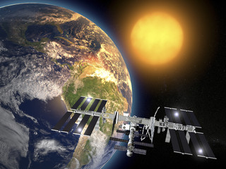 Iss, Stazione Spaziale Internazionale, orbita terra, spazio © Naeblys