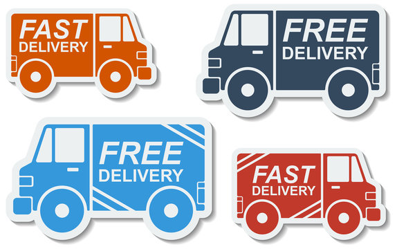 Free delivery, fast delivery icons set. Vector.