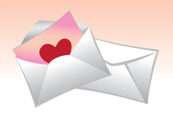 Love Letter with Mail Envelop Vector Illustration