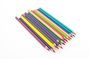 Colorful pencil isolated on white background