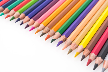 Colorful pencil isolated on white background