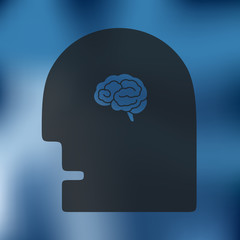 head icon on blurred background