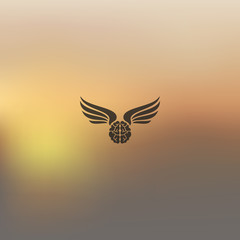 brain icon on blurred background