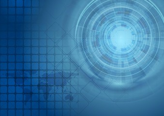 Bright blue vector technology background