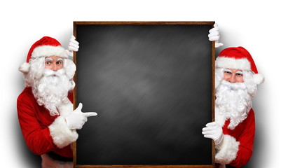 Weihnachtsmann mit Tafel