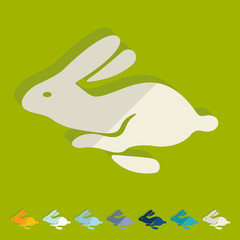 Flat design: easter rabbit