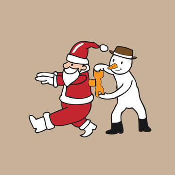 Snowman wind up Santa