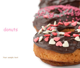 Donuts with chocolate frosting