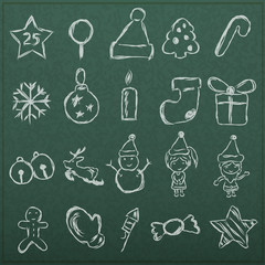 christmas icon realistic black board in vector format