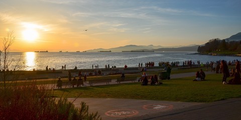 Obraz premium Sunset at English Bay
