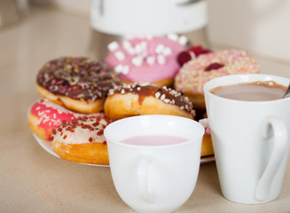 colorful donuts on   plate