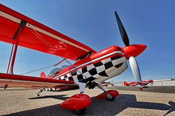 Popular red sport plane