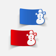 realistic design element: christmas snowman