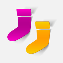 realistic design element: christmas sock