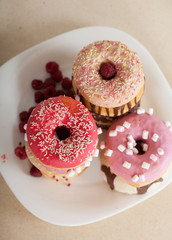 donuts on  white plate