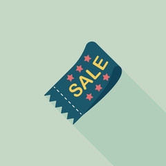 shopping sale coupon flat icon with long shadow,eps10