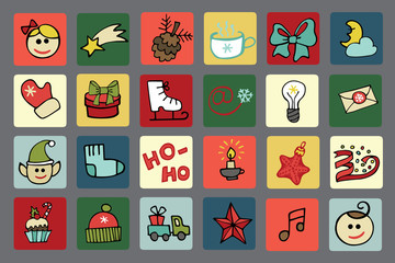 Christmas,New year icons button set