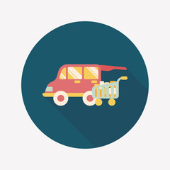 shopping cart flat icon with long shadow,eps10