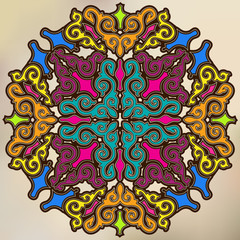 Colored round. Bright background.