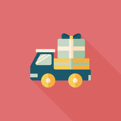 shopping freight transport flat icon with long shadow,eps10