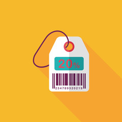 shopping sale price tag flat icon with long shadow,eps10
