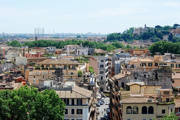 Fototapeta na wymiar Rome city aerial view from San Angelo castle