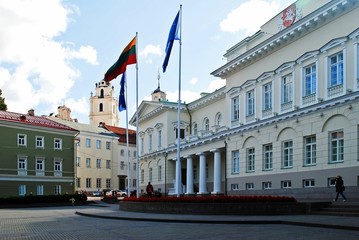 Fototapeta na wymiar Lithuanian president residence on September 24, 2014
