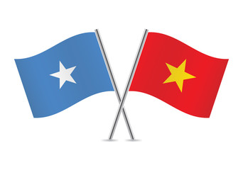 Somali and Vietnamese flags. Vector illustration.