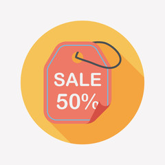 shopping sale price tag flat icon with long shadow,eps10