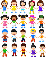 Fototapeta premium Happy children collection set