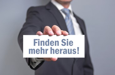Obraz premium Finden Sie mehr heraus!