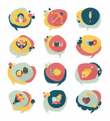 Valentine’s Day speech bubble banner flat design background se