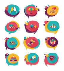 Valentine’s Day speech bubble banner flat design background se