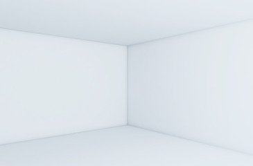 Perspective empty white room. 3d render 